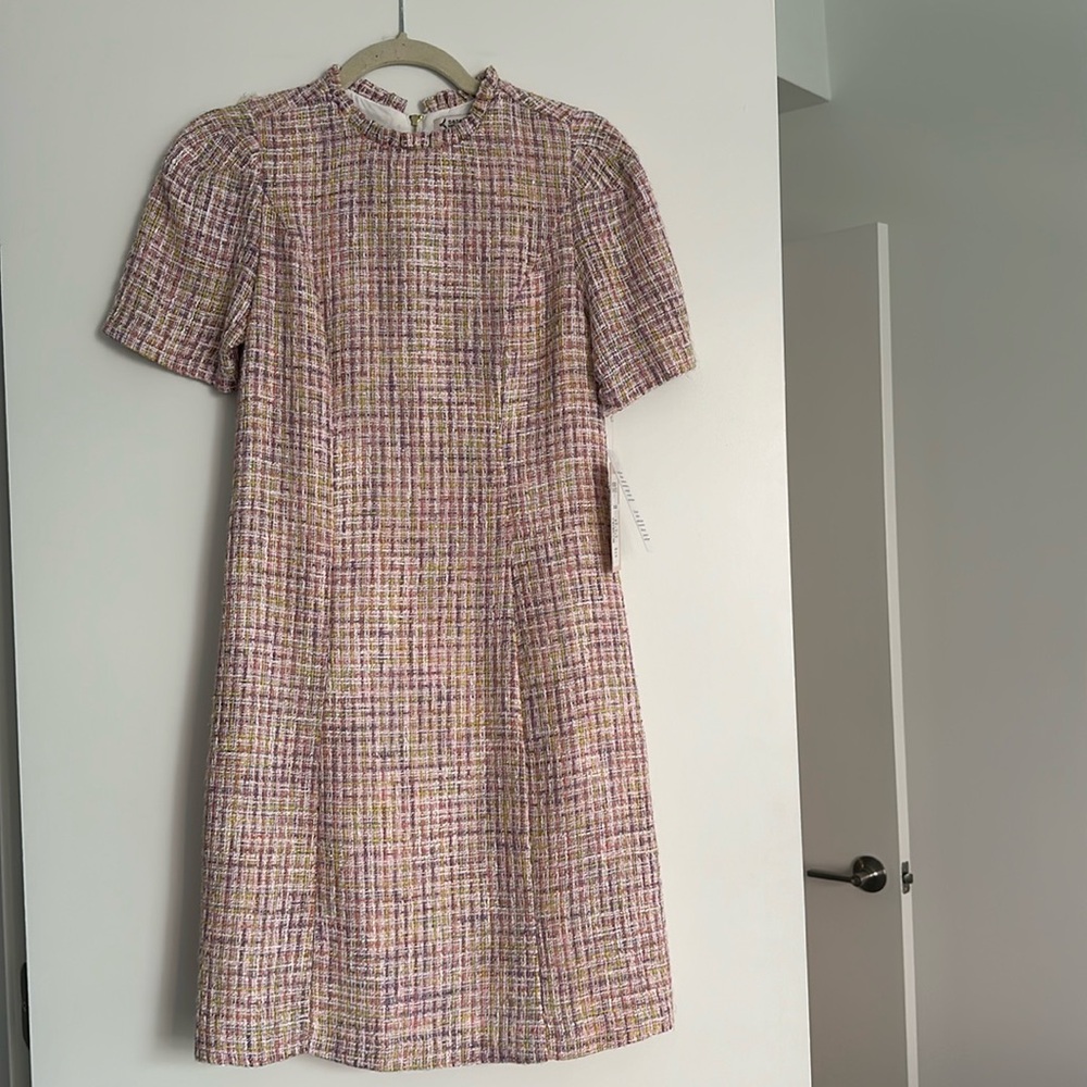 Nanette Lepore- Pink/White Tweed Mini Dress - Size 8 - with tags